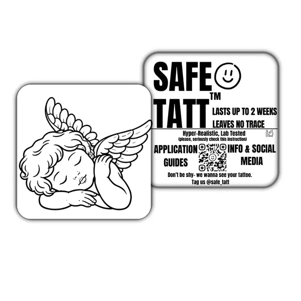 Sleeping Angel semi-permanent tattoo by SafeTatt