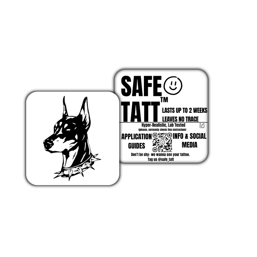 Doberman semi-permanent tattoo by SafeTatt