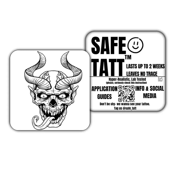 Demon Skull semi-permanent tattoo by SafeTatt