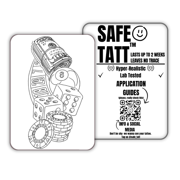 High Roller semi-permanent tattoo by SafeTatt
