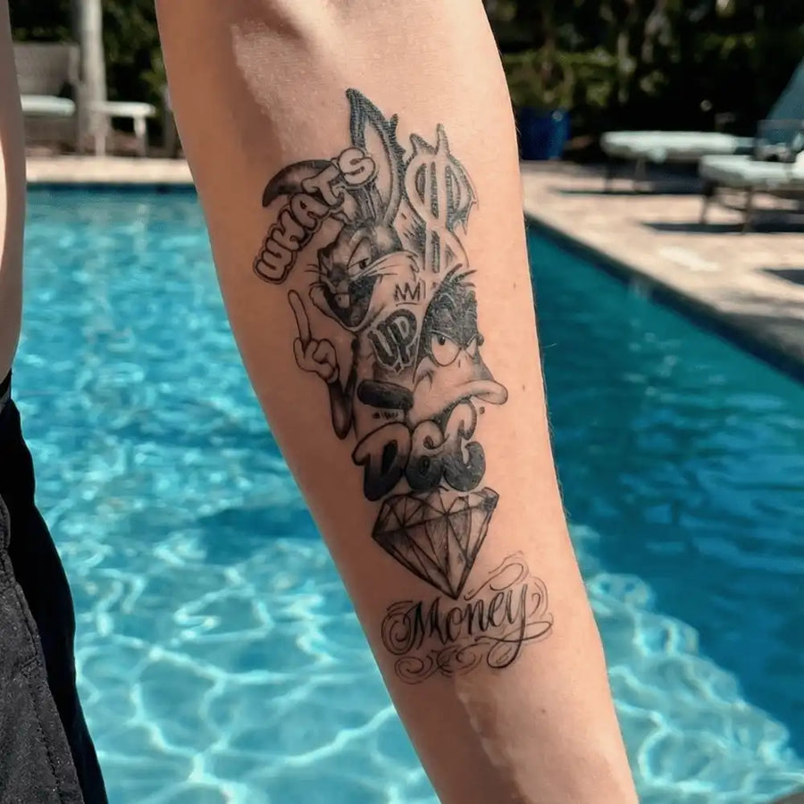 Street Money semi-permanent tattoo by SafeTatt
