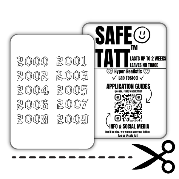 Birth Year Set semi-permanent tattoo by SafeTatt