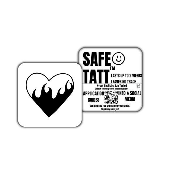 Heart on Fire semi-permanent tattoo by SafeTatt