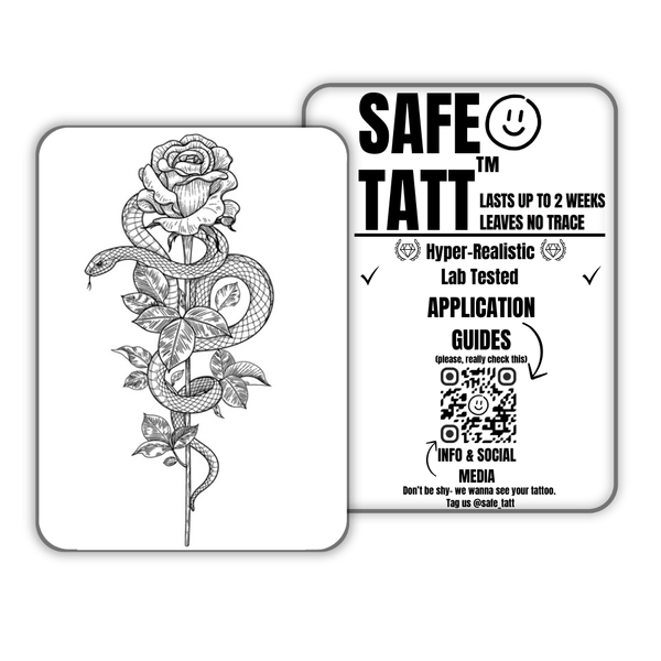 Snake & Rose semi-permanent tattoo by SafeTatt