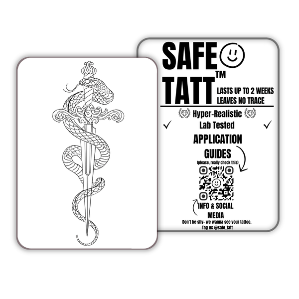 Serpent Blade semi-permanent tattoo by SafeTatt