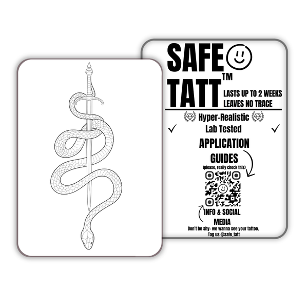 Snake of Asclepius semi-permanent tattoo by SafeTatt