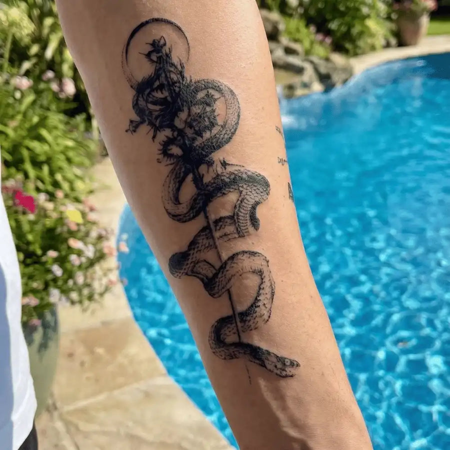 Thorn Serpent semi-permanent tattoo by SafeTatt