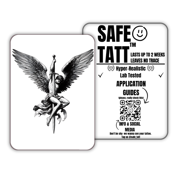 Fallen Angel Blade semi-permanent tattoo by SafeTatt