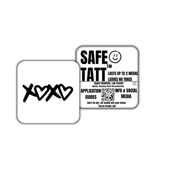 XOXO Hearts semi-permanent tattoo by SafeTatt