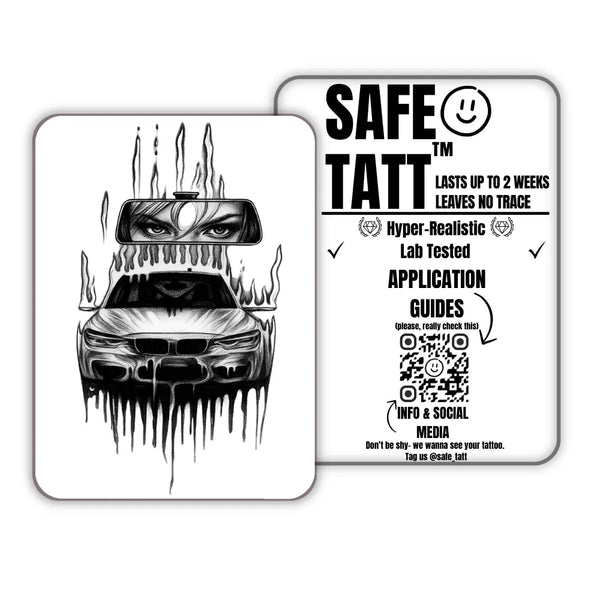 Burning Drive semi-permanent tattoo by SafeTatt