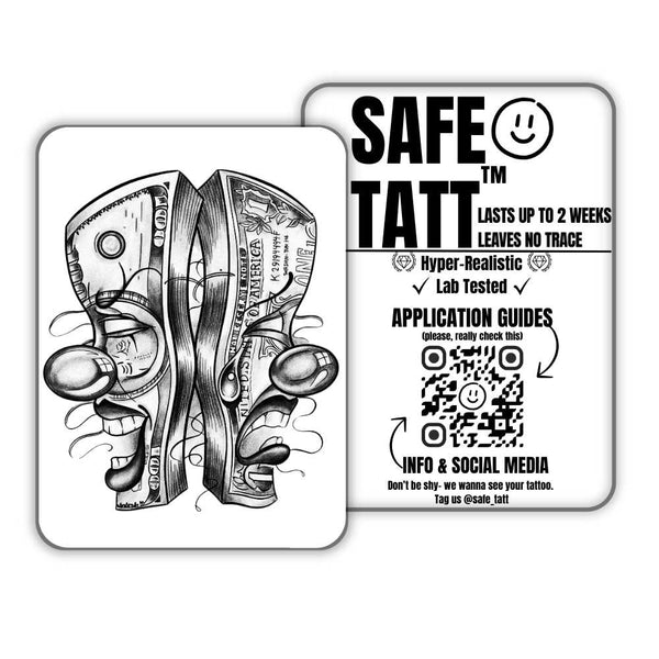 Faces of Dollar semi-permanent tattoo by SafeTatt