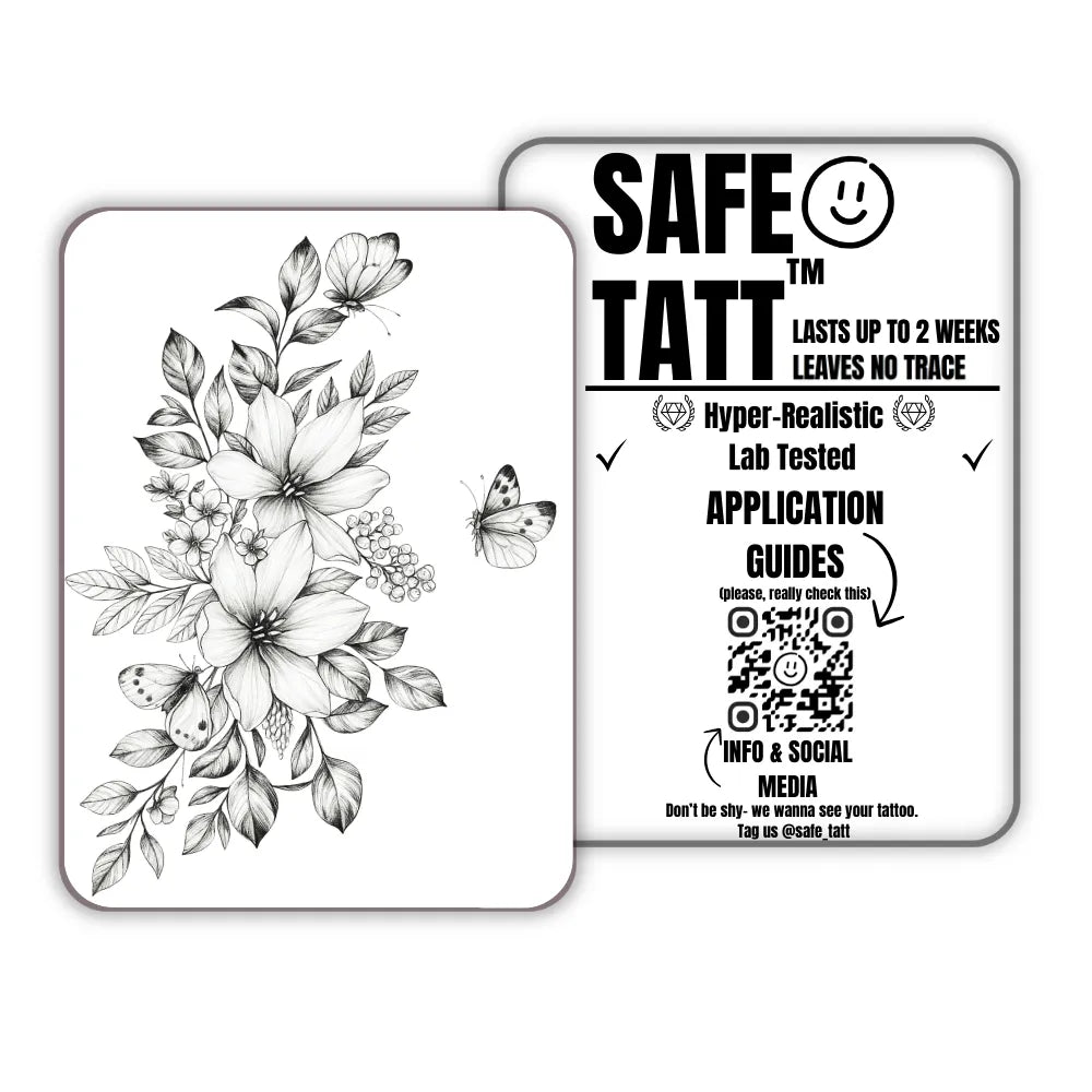 Floral Whisper semi-permanent tattoo by SafeTatt
