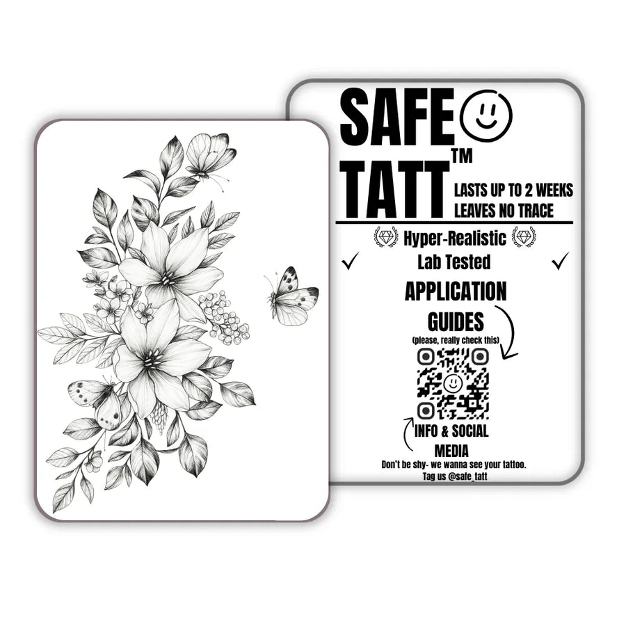 Floral Whisper semi-permanent tattoo by SafeTatt