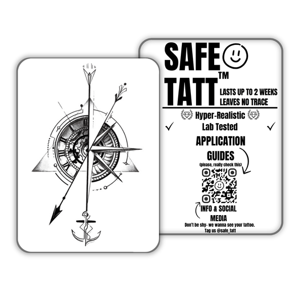Anchor & Compass semi-permanent tattoo by SafeTatt