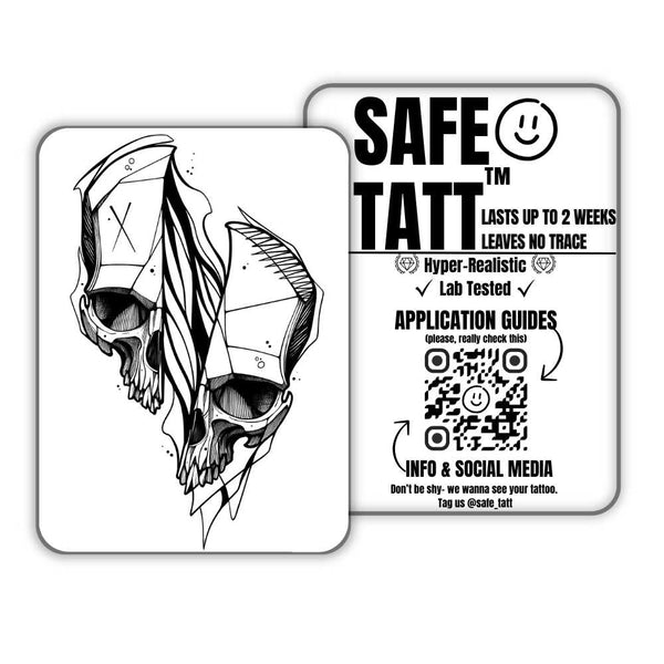 Torn Skull semi-permanent tattoo by SafeTatt