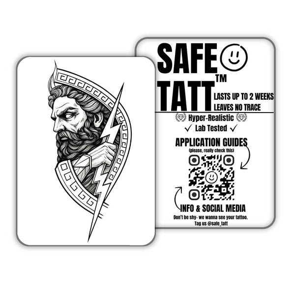 The Wrath of Zeus semi-permanent tattoo by SafeTatt