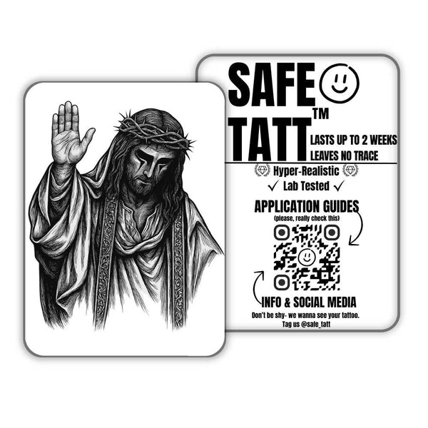 In the name of the Father semi-permanent tattoo by SafeTatt