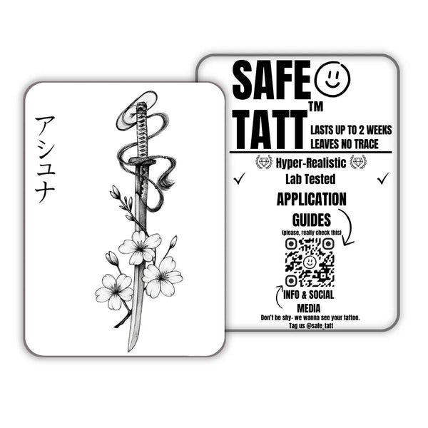 Silent Blade semi-permanent tattoo by SafeTatt