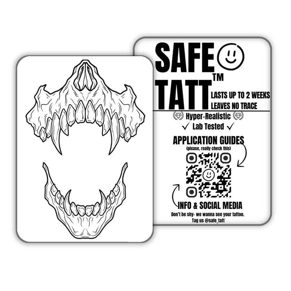 Fangs of the Beast semi-permanent tattoo by SafeTatt