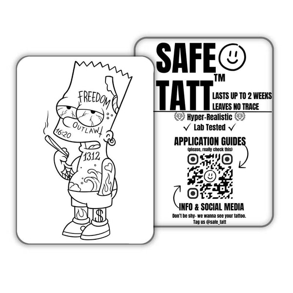 Gangster Bart semi-permanent tattoo by SafeTatt