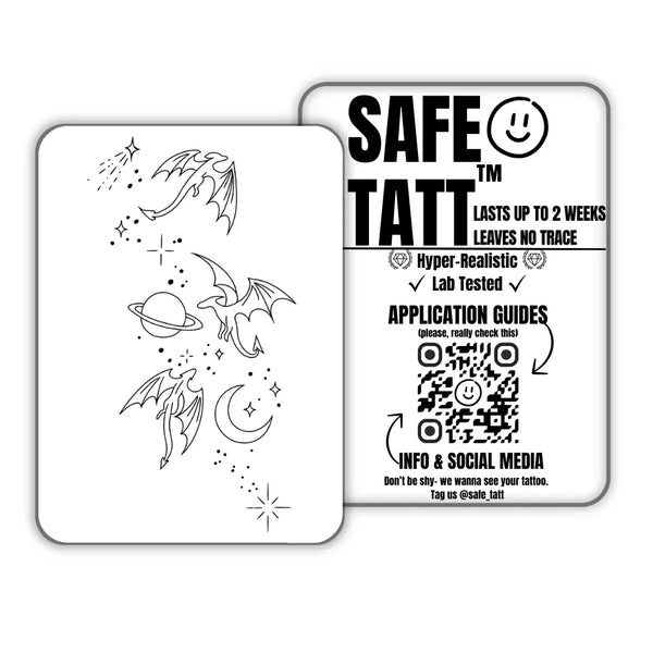 Cosmic Dragons semi-permanent tattoo by SafeTatt