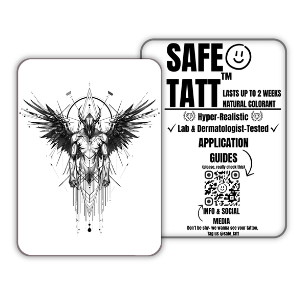 Cyber Archangel semi-permanent tattoo by SafeTatt